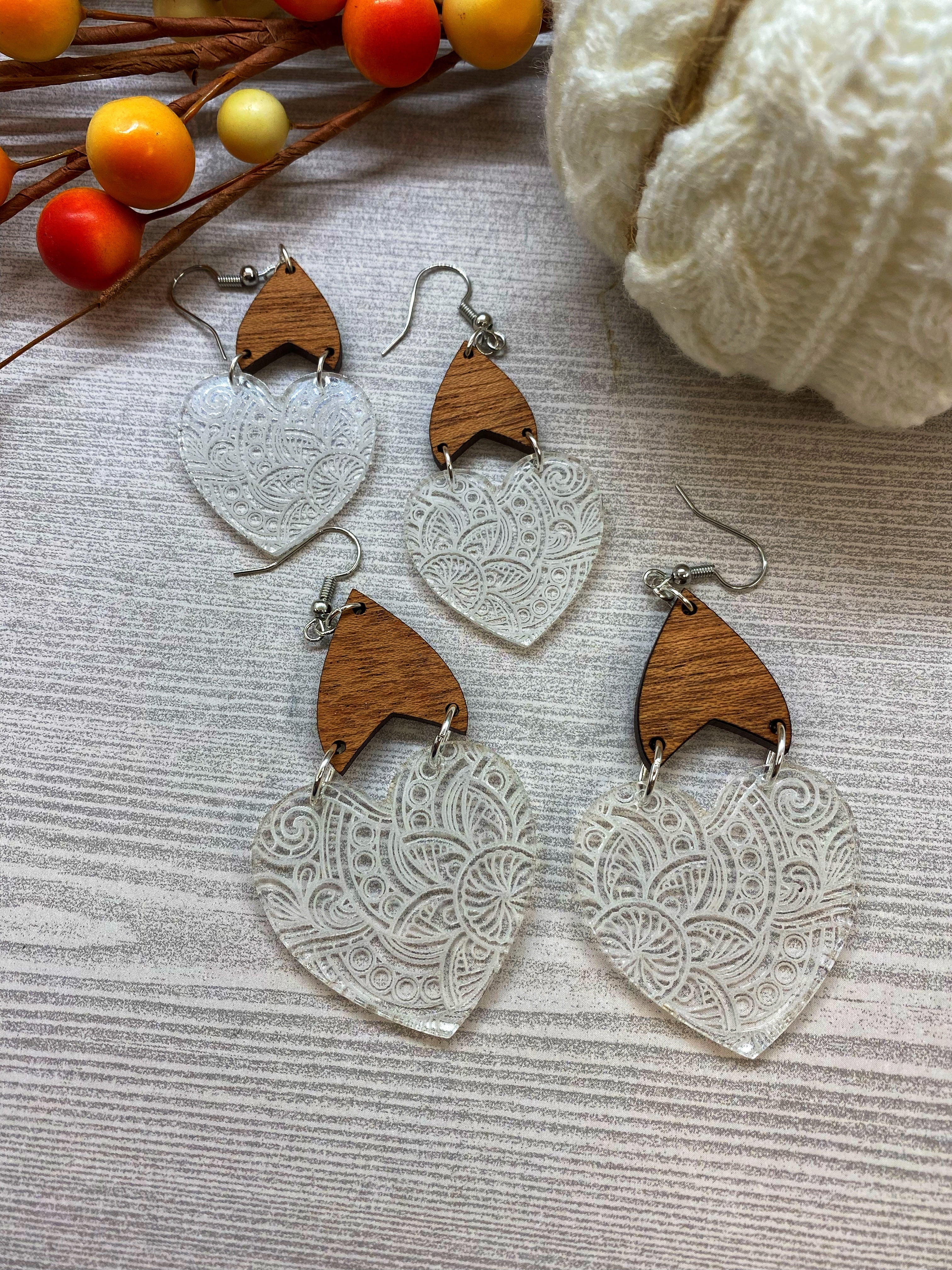 Wood and Paper Earrings - Inexpensive to Make - YouTube